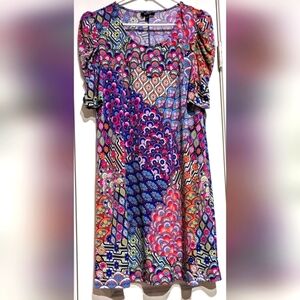 MSK Mixed Jersey Printed A-Line Dress Size L